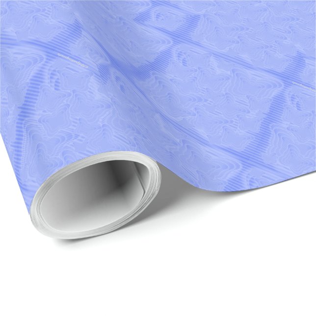 Papel De Presente Padrão de Borboleta Azul (Ponta do rolo)