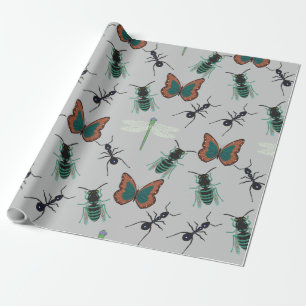 Papel De Presente Padrão de borboleta colorida