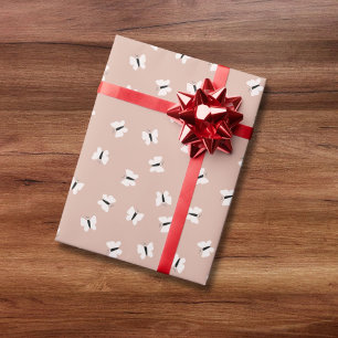 Papel De Presente Padrão de borboleta desenhada pela mão em rosa