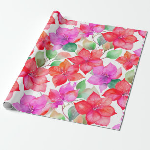 Papel De Presente Padrão de bougainvillea tropical