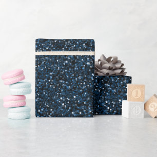 Papel De Presente Padrão de Brilho Azul Jeans Legal