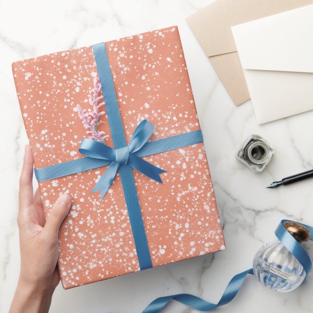 Papel De Presente Padrão de Brilho Branco Rosa Feminino (Presentear)