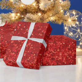 Papel De Presente Padrão de brilho cintilante vermelho