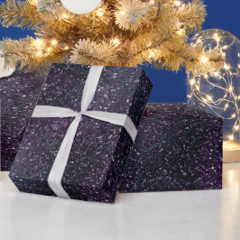 Papel De Presente Padrão de Brilho de Ameixa Temperamental Preto Ric