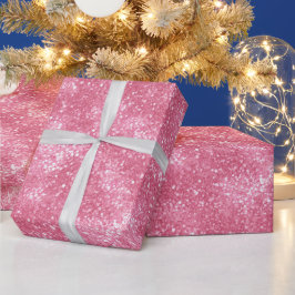 Papel De Presente Padrão de Brilho de Bala Rosa Fino