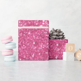 Papel De Presente Padrão de Brilho de Rosa Doce e Brilhante