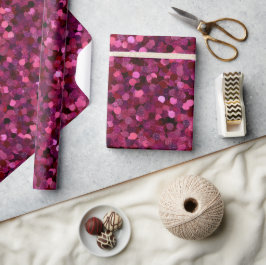 Papel De Presente Padrão de Brilho Magenta Vibrante com Glitter Rosa