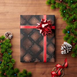 Papel De Presente Padrão de Brilho Marrom Metálico Cobre Quente
