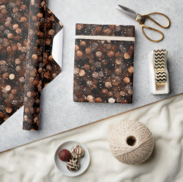 Papel De Presente Padrão de Brilho Marrom Metálico Cobre Quente