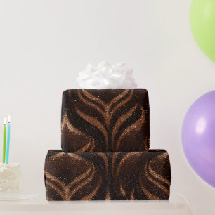 Papel De Presente Padrão de Brilho Marrom Metálico Cobre Quente