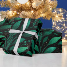 Padrão de Brilho Preto Denso Verde Floresta Profun