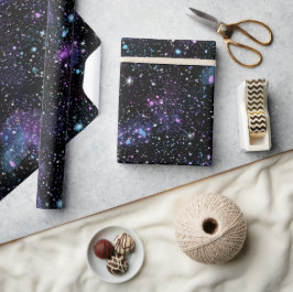 Papel De Presente Padrão de Brilho Preto Misturado Galáxia Cósmica