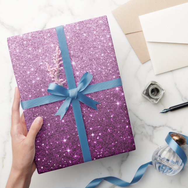 Papel De Presente Padrão de brilho rosa (Presentear)