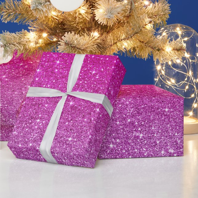 Papel De Presente Padrão de brilho rosa (Feriados)