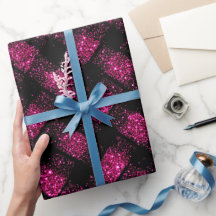 Padrão de Brilho Rosa Elétrico Neon com Glitter Pr