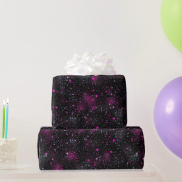 Papel De Presente Padrão de Brilho Rosa Elétrico Neon com Lantejoula