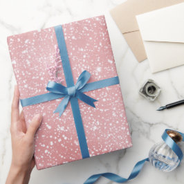 Papel De Presente Padrão de Brilho Rosa Feminino Chic