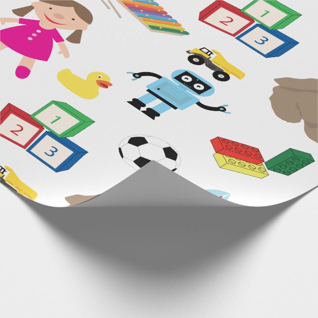 Papel De Presente Padrão de Brinquedos para Crianças Bonitas (Ponta)