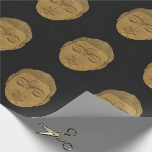 Papel De Presente Padrão de Buda Zen, legante, preto e bronze