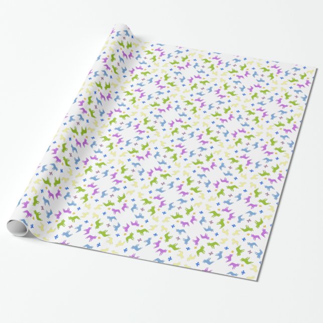 Papel De Presente padrão de Bulldog Francês (Desenrolado)