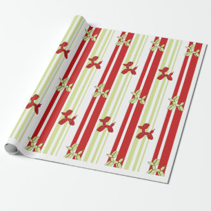 Papel De Presente Padrão de Cachorro Balão Fofo Vermelho Listra Verd