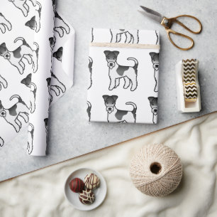 Papel De Presente Padrão De Cachorro Cachorro De Raposa Preta E De F