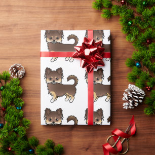 Papel De Presente Padrão De Cachorro Chihuahua De Casaco De Chocola