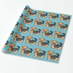 Papel De Presente Padrão De Cachorro Cortado De Norfolk Terrier Pret