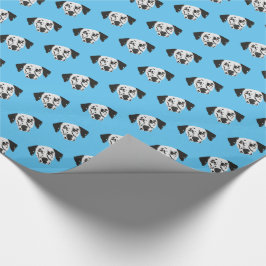 Papel De Presente Padrão de Cachorro Dalmatas Fofo com Manchas Preta