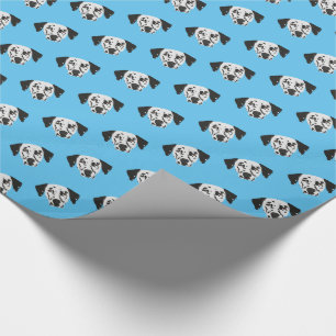 Papel De Presente Padrão de Cachorro Dalmatas Fofo com Manchas Preta