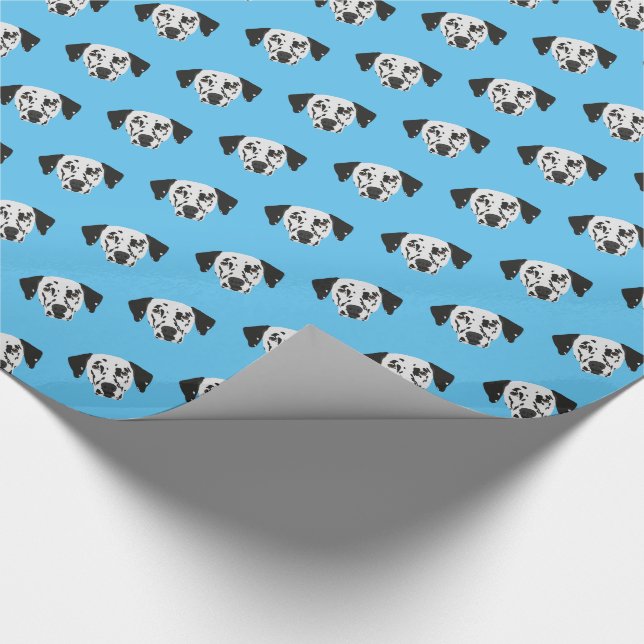 Papel De Presente Padrão de Cachorro Dalmatas Fofo com Manchas Preta (Ponta)
