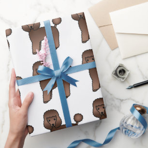 Papel De Presente Padrão de Cachorro de Cartoon Marrom