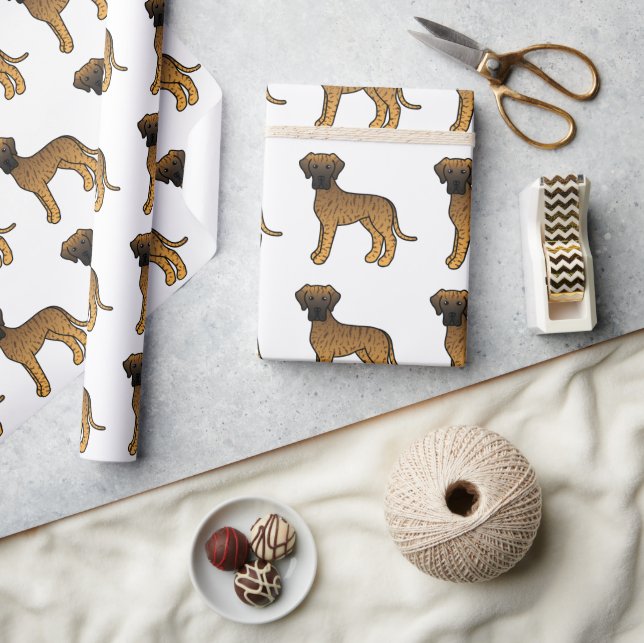 Papel De Presente Padrão de cachorro de desenho animado fofo do Gran (Artesanato)