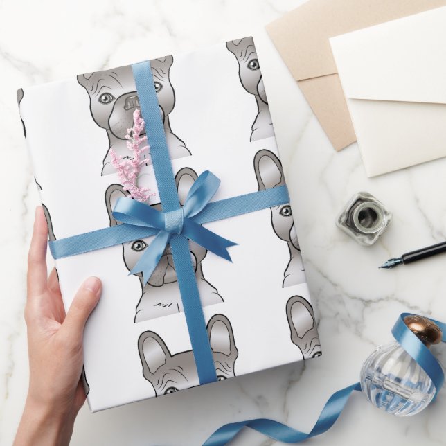 Papel De Presente Padrão de cachorro Isabella Bulldog Francês (Presentear)