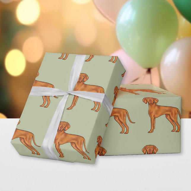 Papel De Presente Padrão de Cachorro Pointer Fofo Vizsla Húngaro Ver (Criador carregado)