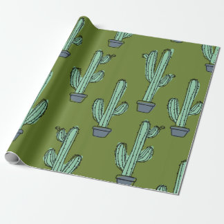 Papel De Presente Padrão de cacto desenhado à mão