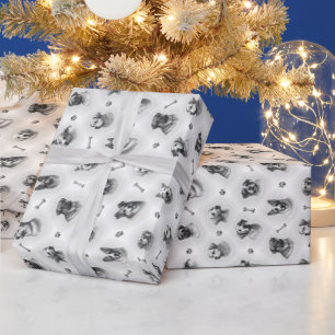 Papel De Presente Padrão de cães com ossos e estampas de pata para