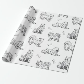 Papel De Presente Padrão de cães samoiados