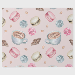 Papel De Presente Padrão de café e doces