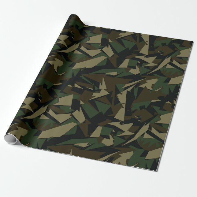 Papel De Presente Padrão de Camo do Exército Artístico (Desenrolado)