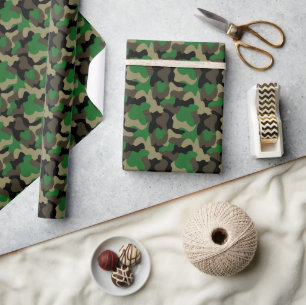 Papel De Presente Padrão de Camuflagem Florestal Clássico