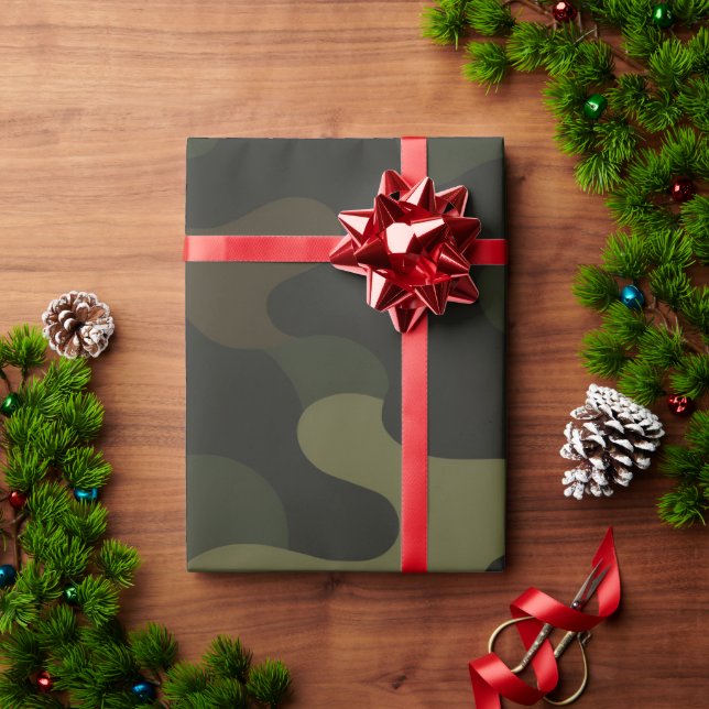 Papel De Presente Padrão de Camuflagem Ousado para Caçadores Entusia (Presente de Natal)