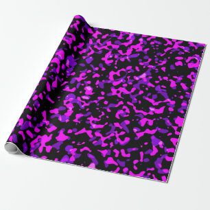 Papel De Presente Padrão de Camuflagem Rosa e Roxo Moderno e Tendênc