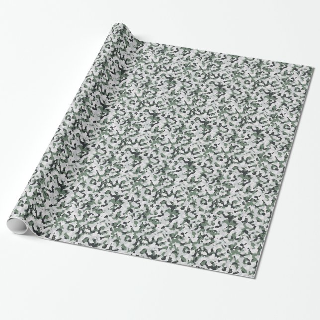 Papel De Presente Padrão de camuflagem verde (Desenrolado)