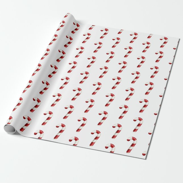 Papel De Presente Padrão de Cana de Açúcar de Feriado (Desenrolado)