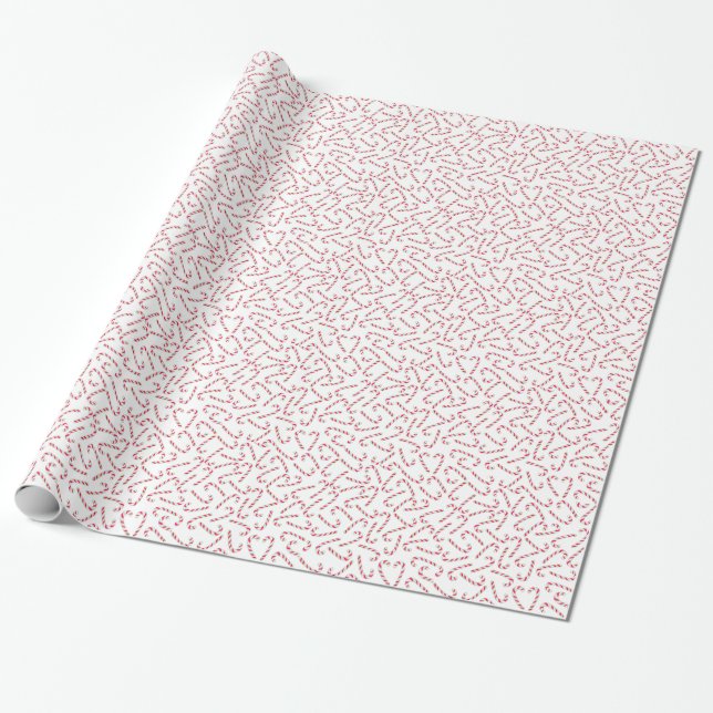 Papel De Presente Padrão de cana doce de Natal (Desenrolado)