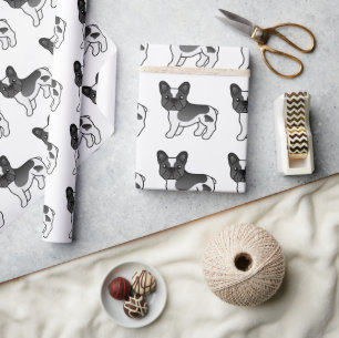 Papel De Presente Padrão de Cão Cachorro Cachorro Negro Pied Bulldog