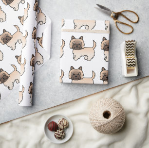 Papel De Presente Padrão De Cão De Cartoon Cairn Terrier Cute