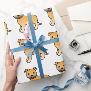Papel De Presente Padrão de Cão de Cartoon de Estilo Inglês