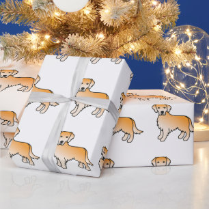 Papel De Presente Padrão de Cão do Retriever do Ouro Amarelo do ou